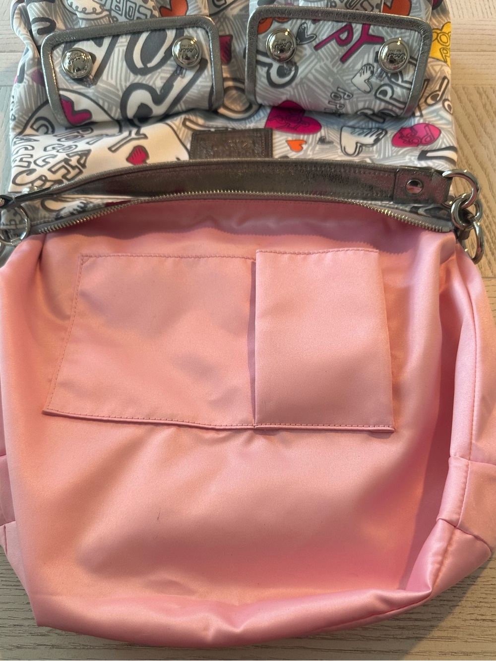Coach Poppy Silver Graffiti Boho Bag - Picture 13 of 13